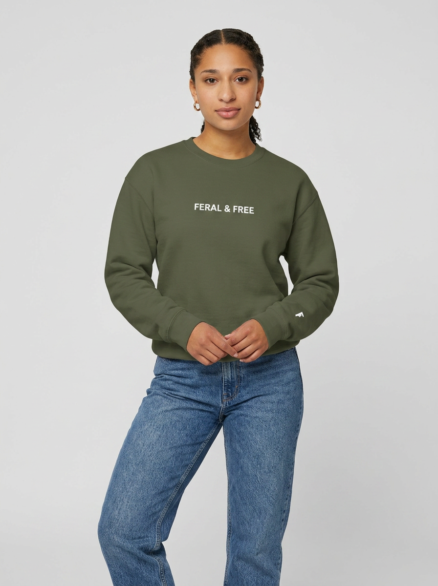Generated by Modelfy for Feral & Free Classic Crewneck Sweater